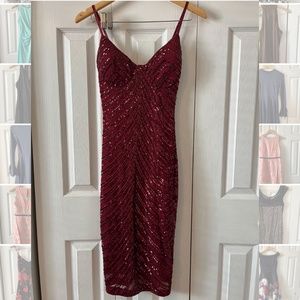 Windsor Burgundy Sequins Dress